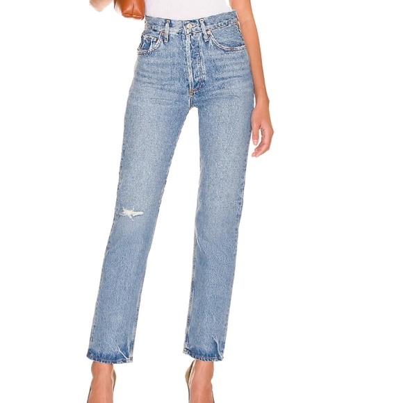 NWT Agolde 90’s Pinch Waist High Rise Jean in Abstract - 31 - Picture 1 of 12